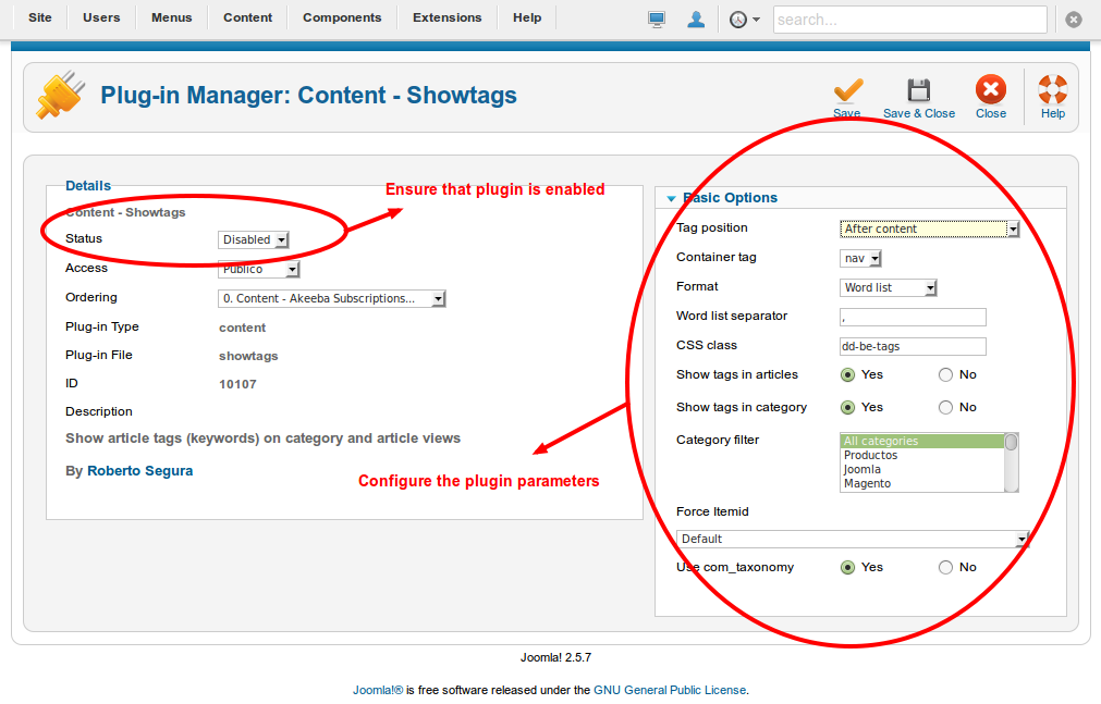 Configure the plugin